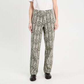 Pantalon large vert kaki femme