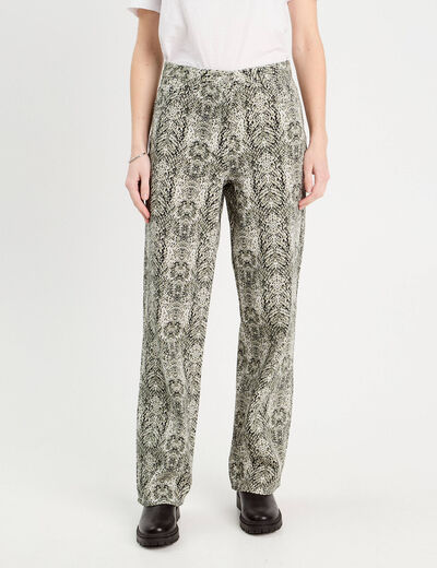 Pantalon large vert kaki femme