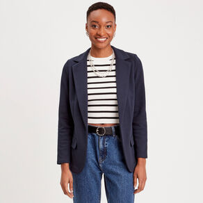 Veste blazer cintrée bleu marine femme