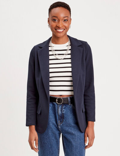 Veste blazer cintrée bleu marine femme