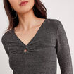 T-shirt avec anneau gris argent femme