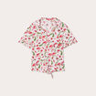 Chemise manches courtes nouée blanc femme