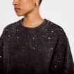 T-shirt oversize court manches longues noir femme