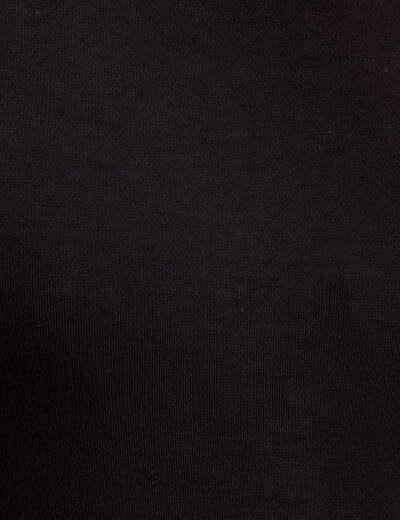 T-shirt uni &agrave; manches longues noir femme