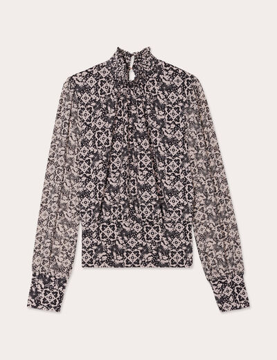Blouse manches longues noir femme