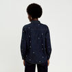 Chemise en jean brod&eacute;e denim brut femme