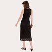 Robe midi moulante dentelle noir femme