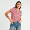 Blouse manches courtes rouge femme