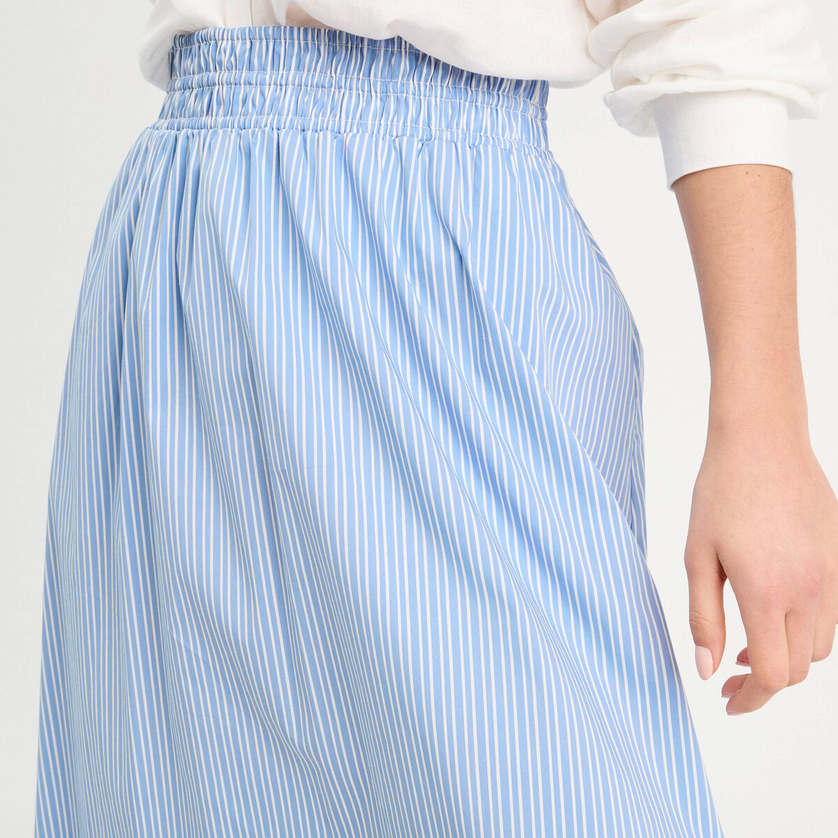 Jupe longue évasée ecru femme