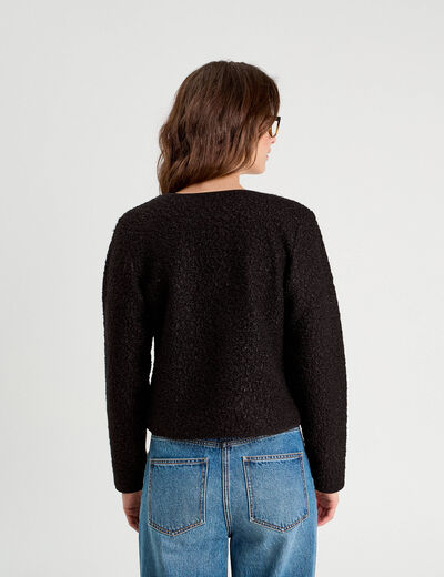 Gilet effet polaire noué noir femme