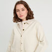 Veste brodée boutonnée ecru femme