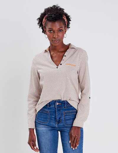 Blouse manches longues blanc femme