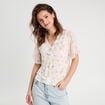 Chemise manches volants rose poudrée femme