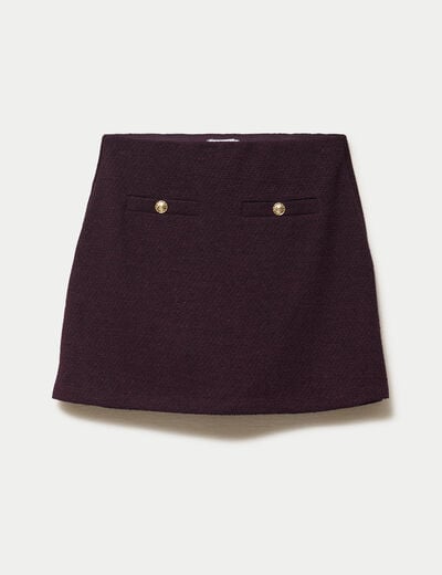 Jupe-short courte violet fonc&eacute; femme