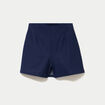Jupe-short trap&egrave;ze taille haute denim brut femme