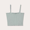 Débardeur smocké vert olive femme