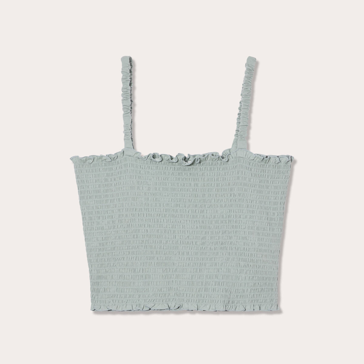 Débardeur smocké vert olive femme