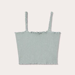 debardeur smocke vert olive femme Débardeur smocké vert olive femme