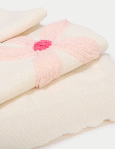 &Eacute;charpe plaid &agrave; relief ecru femme