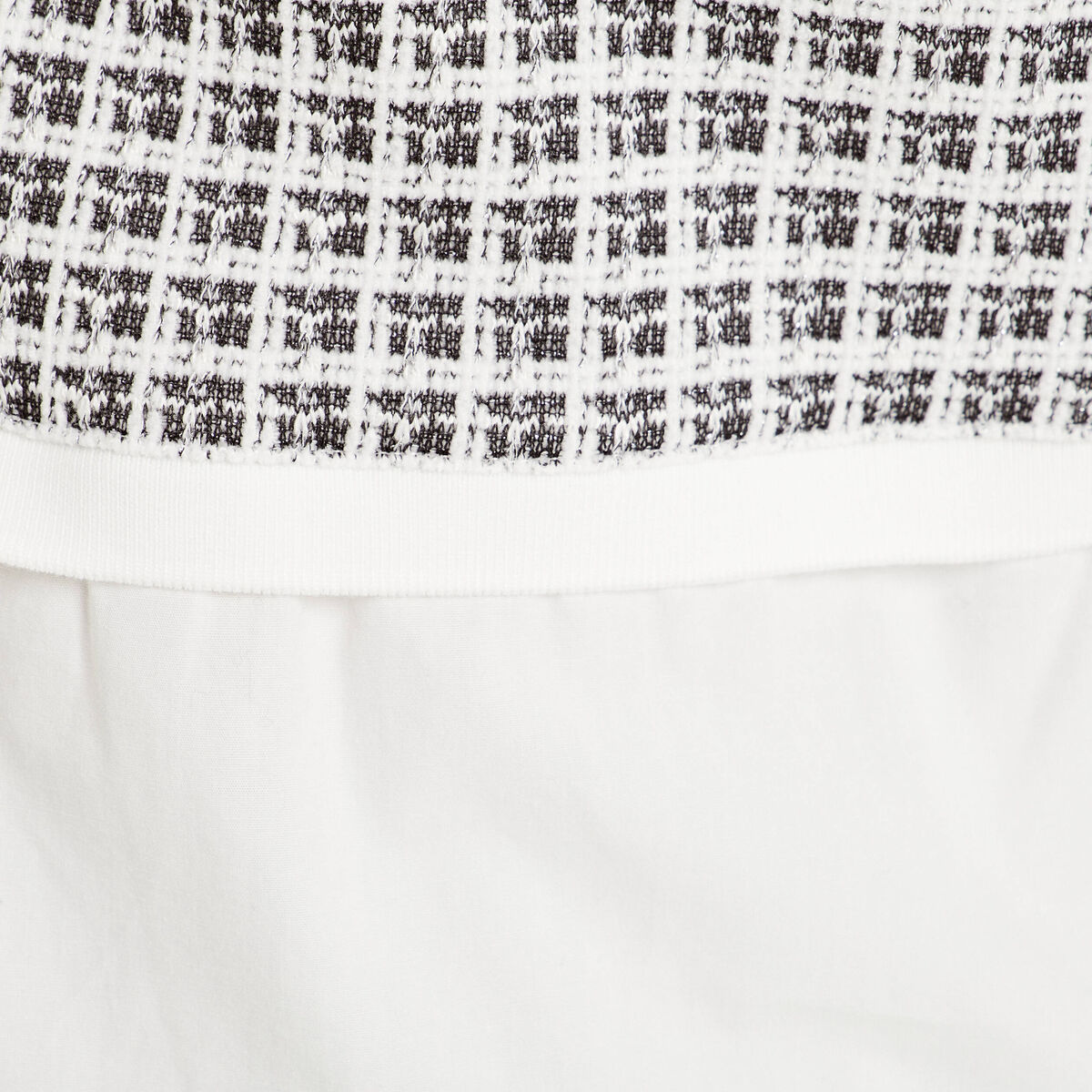 Sweat effet 2-en-1 chemise ecru femme
