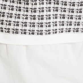 Sweat effet 2-en-1 chemise ecru femme