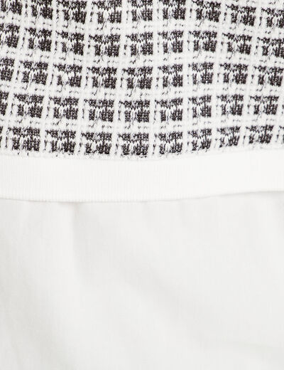 Sweat effet 2-en-1 chemise ecru femme