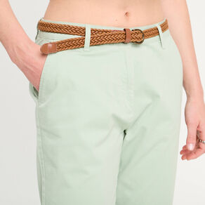 pantalon chino 78eme vert pastel femme Pantalon chino 7/8ème vert pastel femme