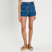 Short mom en jean denim double stone femme