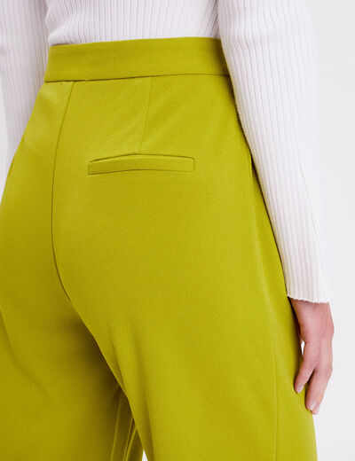 Pantalon large vert olive femme