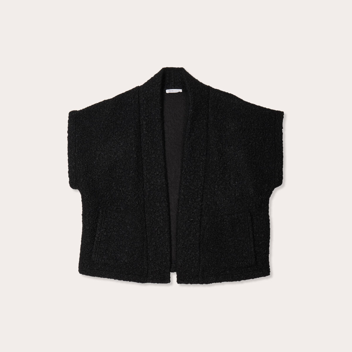 Gilet polaire manches courtes noir femme