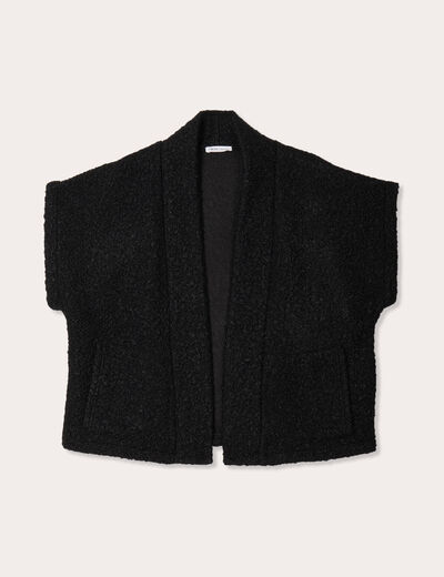 Gilet polaire manches courtes noir femme