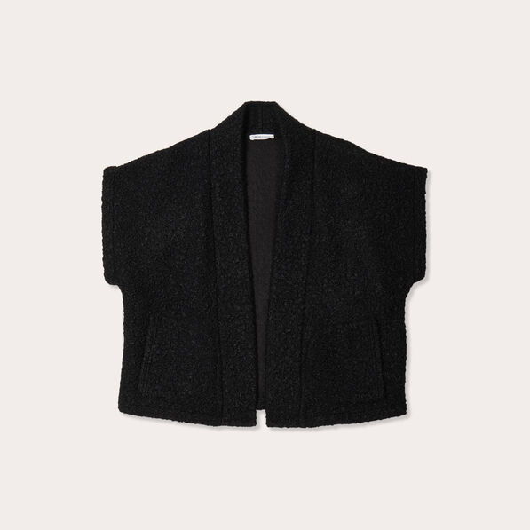 Gilet polaire manches courtes noir femme
