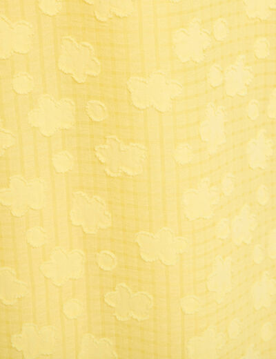 Robe droite manches courtes jaune pastel femme
