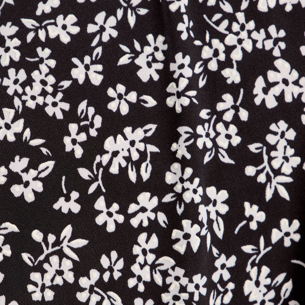 Robe évasée boutonnée noir femme