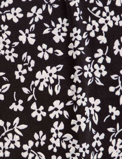 Robe évasée boutonnée noir femme