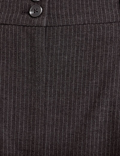 Pantalon large &agrave; pinces gris femme