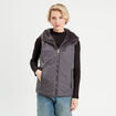 Doudoune réversible sans manches gris clair femme