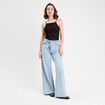 Débardeur ajusté cropped col montant noir femme