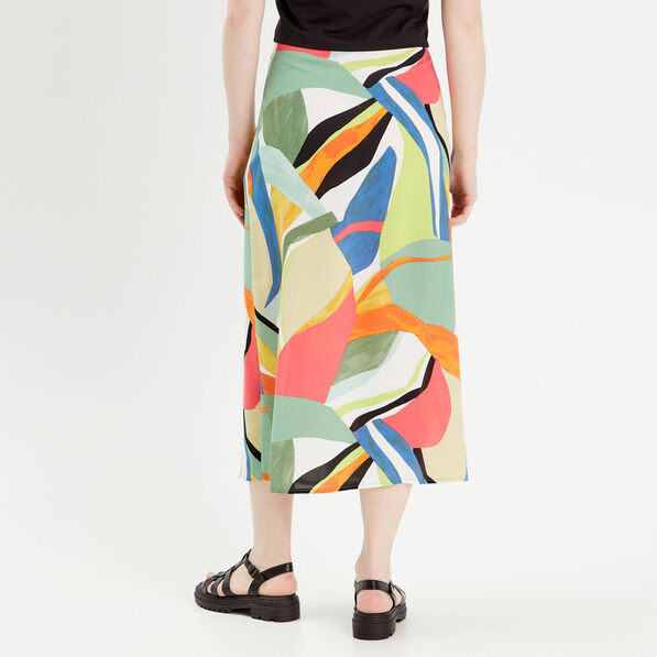 jupe midi evasee fendue vert femme Jupe midi évasée fendue vert femme