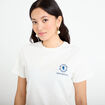 T-shirt imprim&eacute; fleurs Bridgerton ecru femme