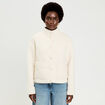 Veste droite courte effet polaire ecru femme