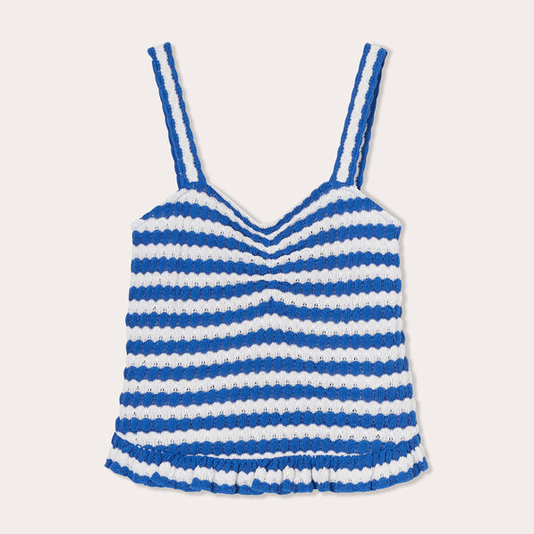debardeur tricot cropped blanc femme Débardeur tricot cropped blanc femme