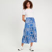 Jupe longue fluide bleu femme