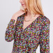 Robe évasée manches 3/4 noir femme