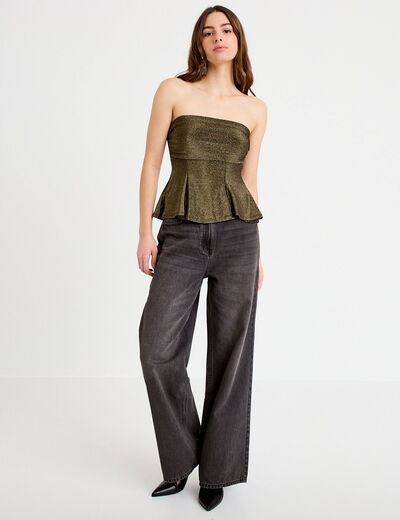 Bustier sans manches couleur or femme
