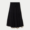 Jupe longue pliss&eacute;e &eacute;vas&eacute;e noir femme