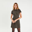 Robe évasée manches courtes noir femme