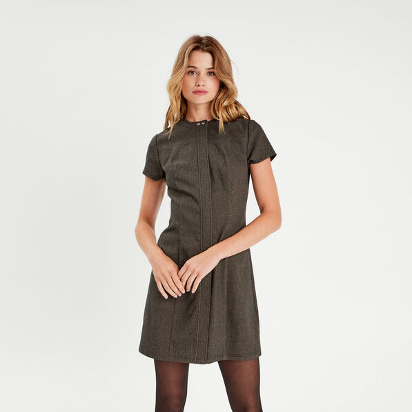 robe evasee manches courtes noir femme Robe évasée manches courtes noir femme