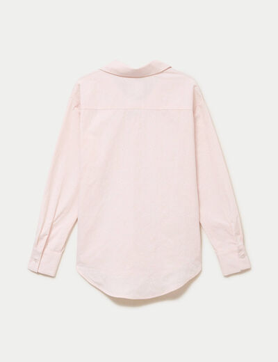 Chemise col classique manches longues rose clair femme