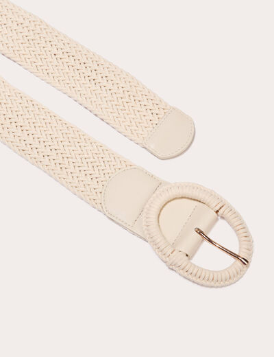 Ceinture large tressée sable femme